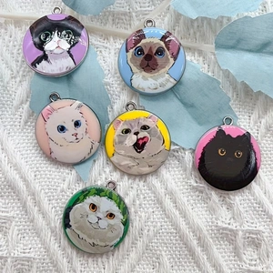 Jewelry Making Party - 10 ชิ้น จี้ห้อยรูปสัตว์การ์ตูนแมวเคลือบเงา สำหรับทำเครื่องประดับน่ารัก ต่างหู สร้อยคอ