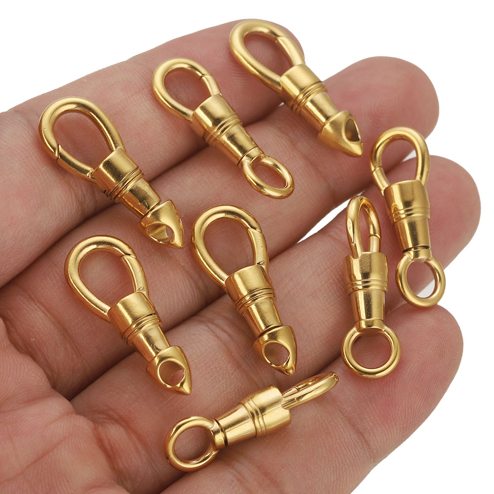 Jewelry Making Designs - 2 ชิ้น/ล็อตกระเป๋าสแตนเลส Key CHAIN Hook Clasps