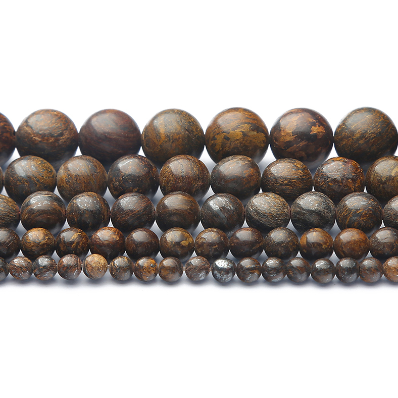 Jewelry Making Stones - ลูกปัดหินอ่อนสีเทาธรรมชาติขนาด 6 8 10 มม. รูปทรงกลม