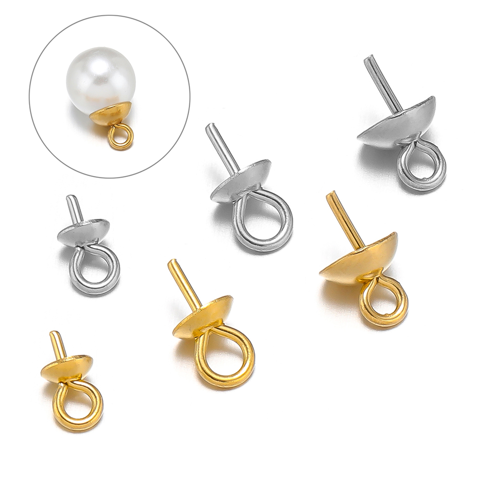 Jewelry Making Rivets - 50-100pcs GOLD สีสแตนเลสสตีล Eye Pins BAIL