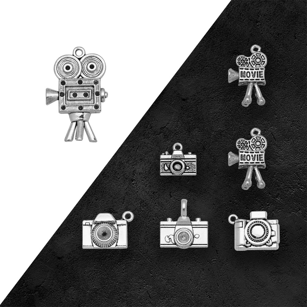 Jewelry Making Videos - Antique Silver Plated อุปกรณ์บันทึกวิดีโอกล้อง Charms ภาพยนตร์