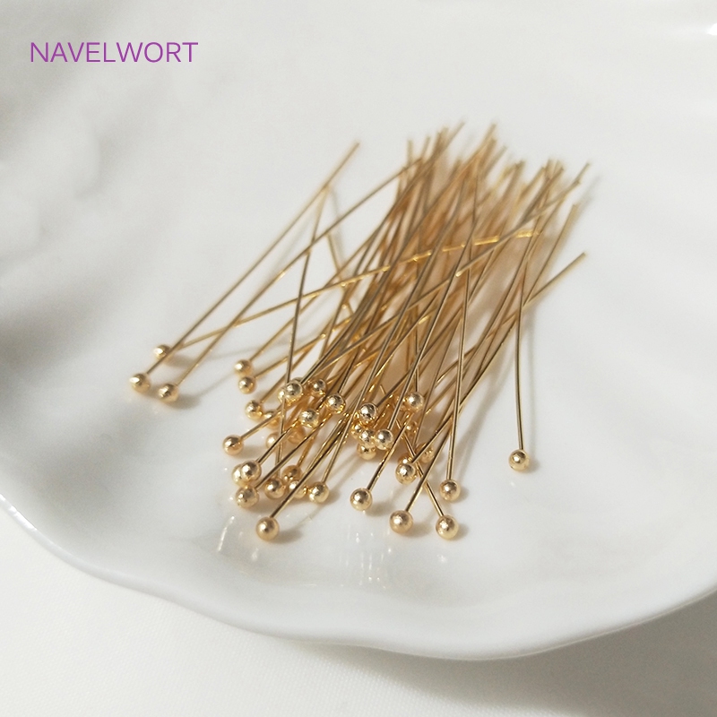 Jewelry Making Rivets - 50ชิ้น/ถุง20-50มม.หัว/หัว Pin/Eye Pins 18K Gold Plated/Platinum