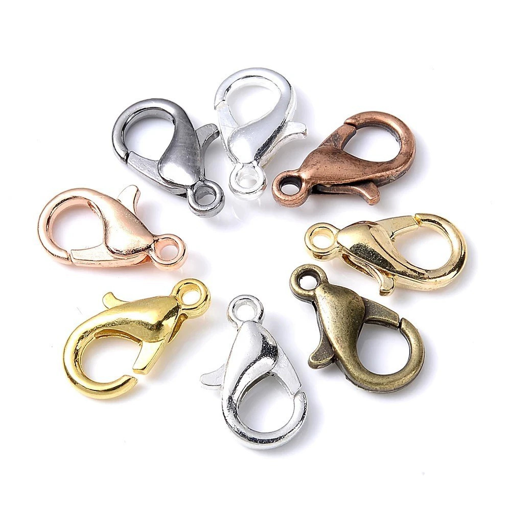 Jewelry Making Pins - ตะขอเกี่ยวแบบก้ามปูโลหะผสมสังกะสี ขนาด 9 12 14 มม.