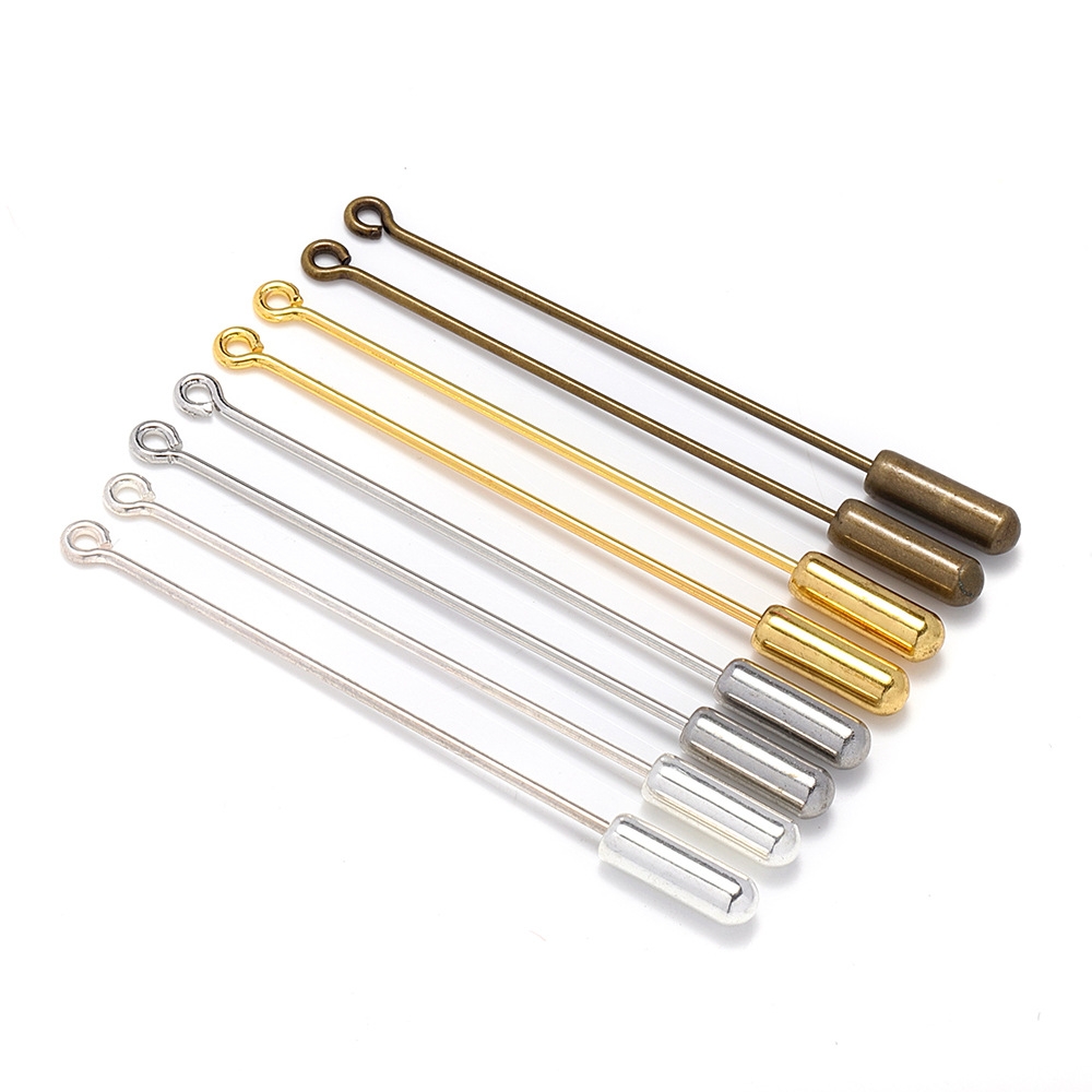 Jewelry Making Rivets - เข็มกลัดโลหะ 20 ชิ้น พร้อมปลายตัวล็อค สำหรับติดเสื้อสูท เนคไท