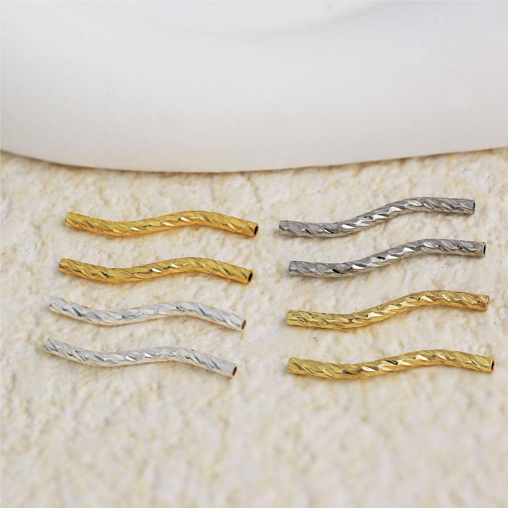 Jewelry Making Youtube - ลูกปัดทองเหลืองชุบทอง 18K รูปทรงตัว S แบบบิด 20
