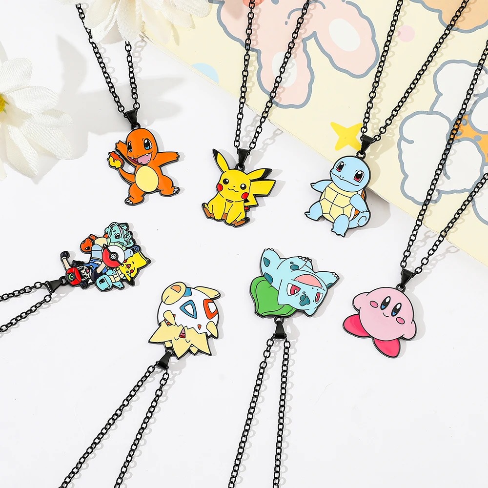 Jewelry Making Party - ของเล่นโลหะโปเกมอนอนิเมะ, ฟิกเกอร์น่ารัก, พิคาชู, สควิร์เทิล, ไซดั๊ก, ชาร์แมนเดอร์,