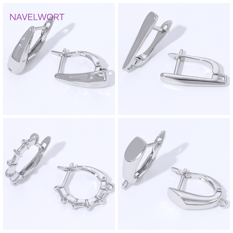 Jewelry Making Designs - ตะขอเกี่ยวต่างหูแบบเรียบ ชุบทอง 18K สำหรับทำต่างหู, ตะขอเกี่ยวต่างหูทองเหลือง, อุปกรณ์ทำเครื่องประดับ