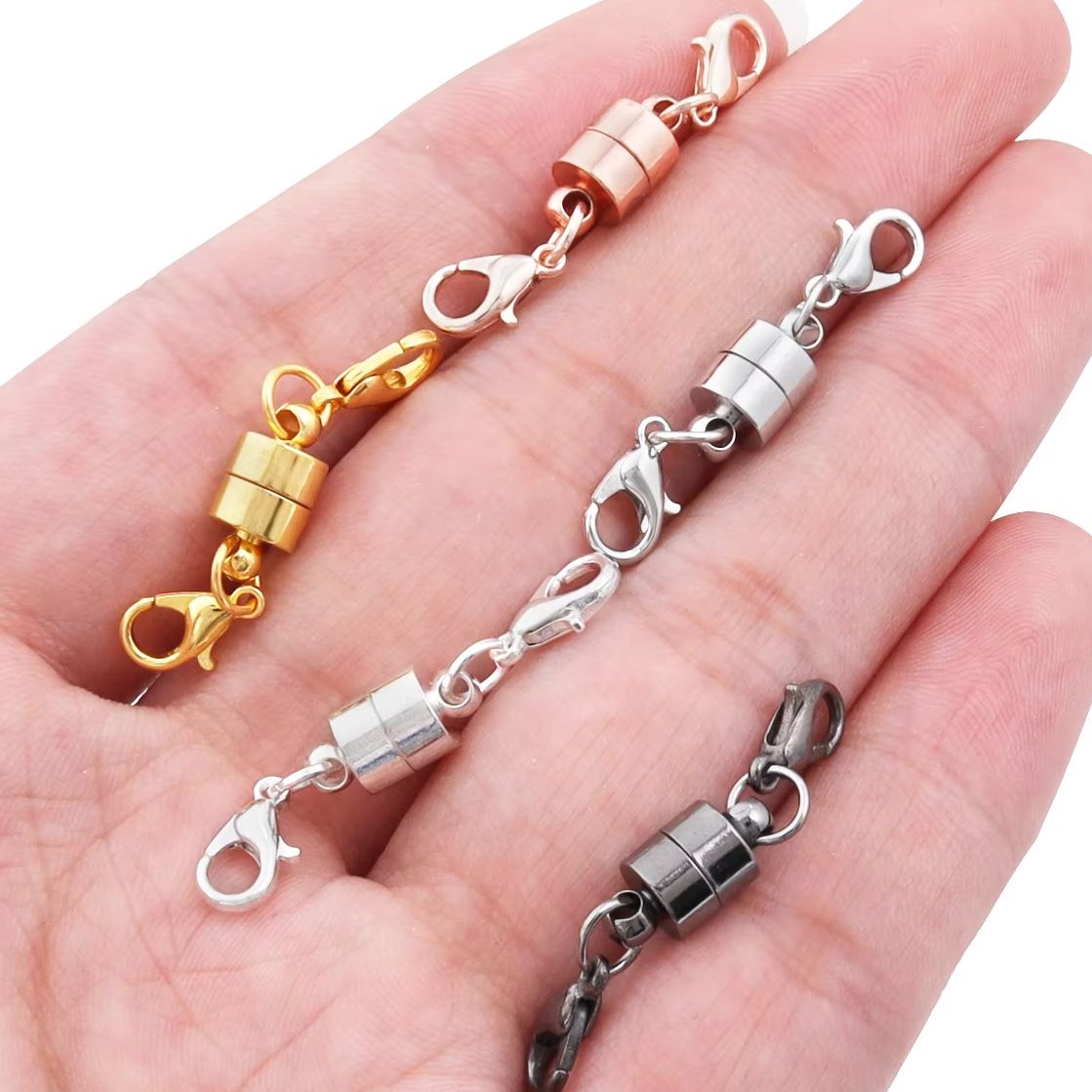 Jewelry Making Pins - ตัวล็อคแม่เหล็ก 5 ชุด/ชุด พร้อมตัวล็อคแบบก้ามปู สำหรับทำเครื่องประดับ DIY