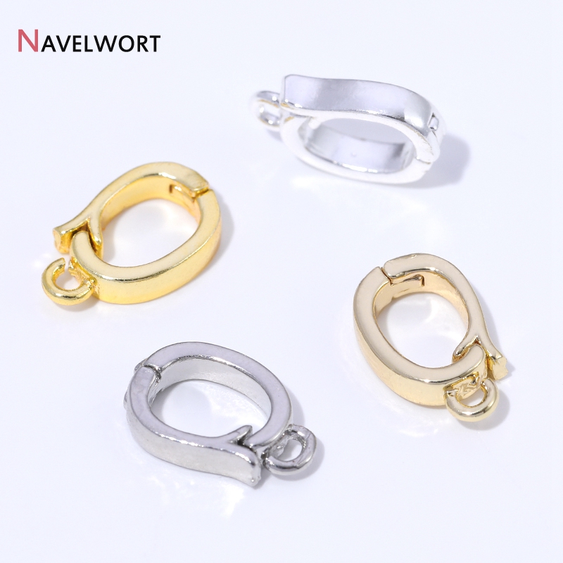 Jewelry Making Pins - ตัวล็อกจี้แบบมีบานพับ ทำจากทองเหลืองชุบทอง 14K/18K สำหรับทำสร้อยคอ อุปกรณ์เสริมสำหรับทำจี้ วัสดุทำเครื่องประดับ
