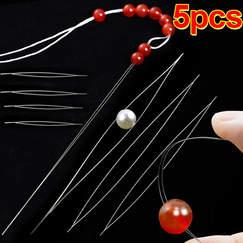 Jewelry Making Rivets - 5 ชิ้น/เซ็ตเปิด Big Eye Beading เข็มสําหรับทําสร้อยคอสร้อยข้อมือ