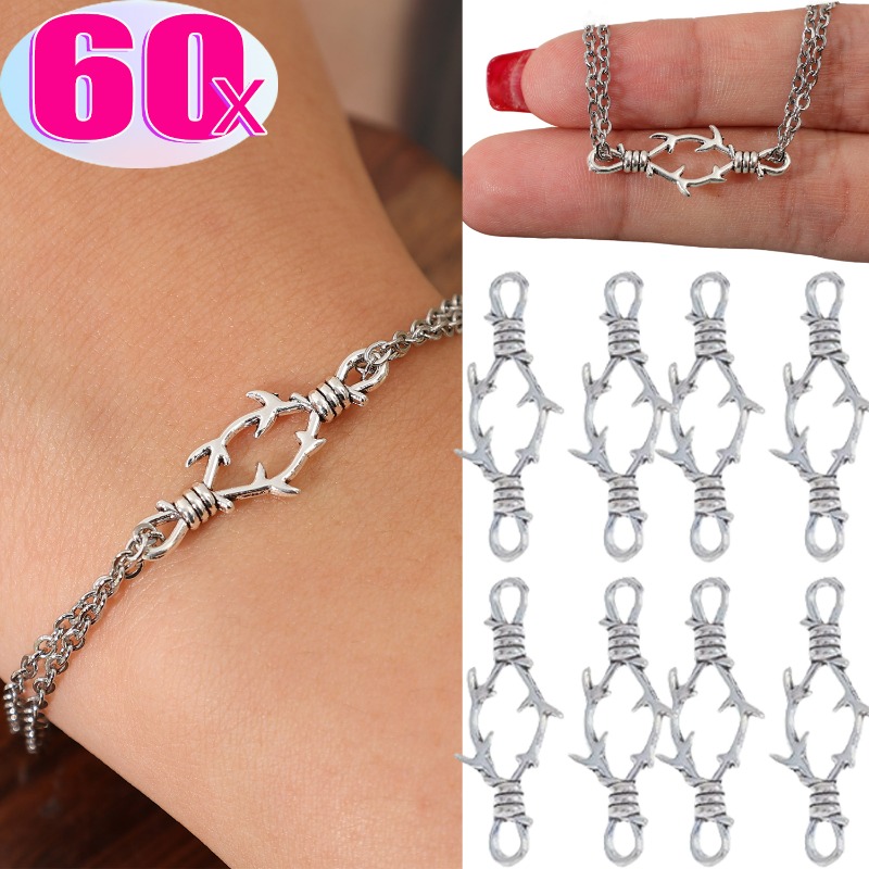 Jewelry Making Rivets - อุปกรณ์ทำเครื่องประดับสไตล์โกธิค 10-60 ชิ้น ชาร์มหนาม ตัวเชื่อม DIY