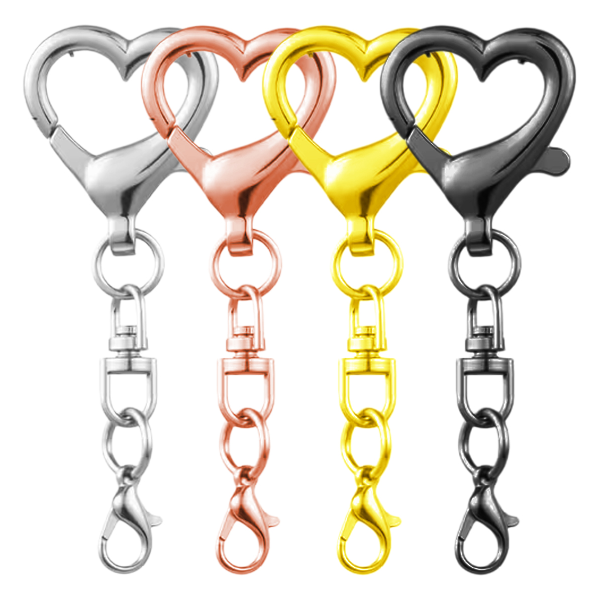 Jewelry Making Designs - ตะขอเกี่ยวรูปหัวใจแบบหมุนได้ 5/15/30 ชิ้น พร้อมสปริง สำหรับทำเครื่องประดับ DIY