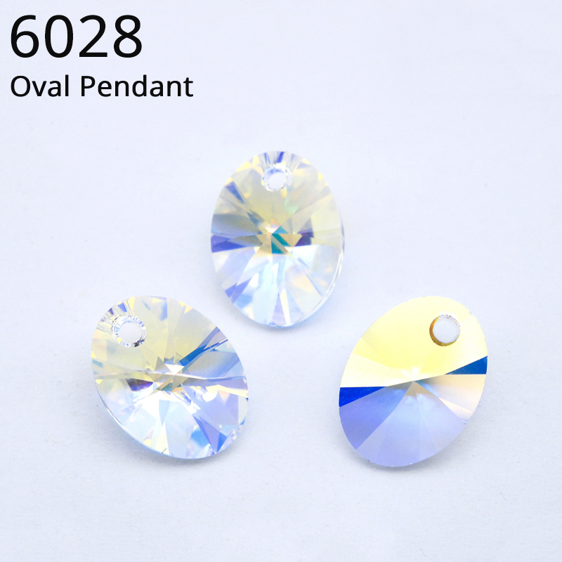 Jewelry Making At Home - คริสตัลต้นฉบับจากออสเตรีย 6028 จี้รูปไข่ Rhinestone สําหรับสร้อยคอเครื่องประดับ DIY