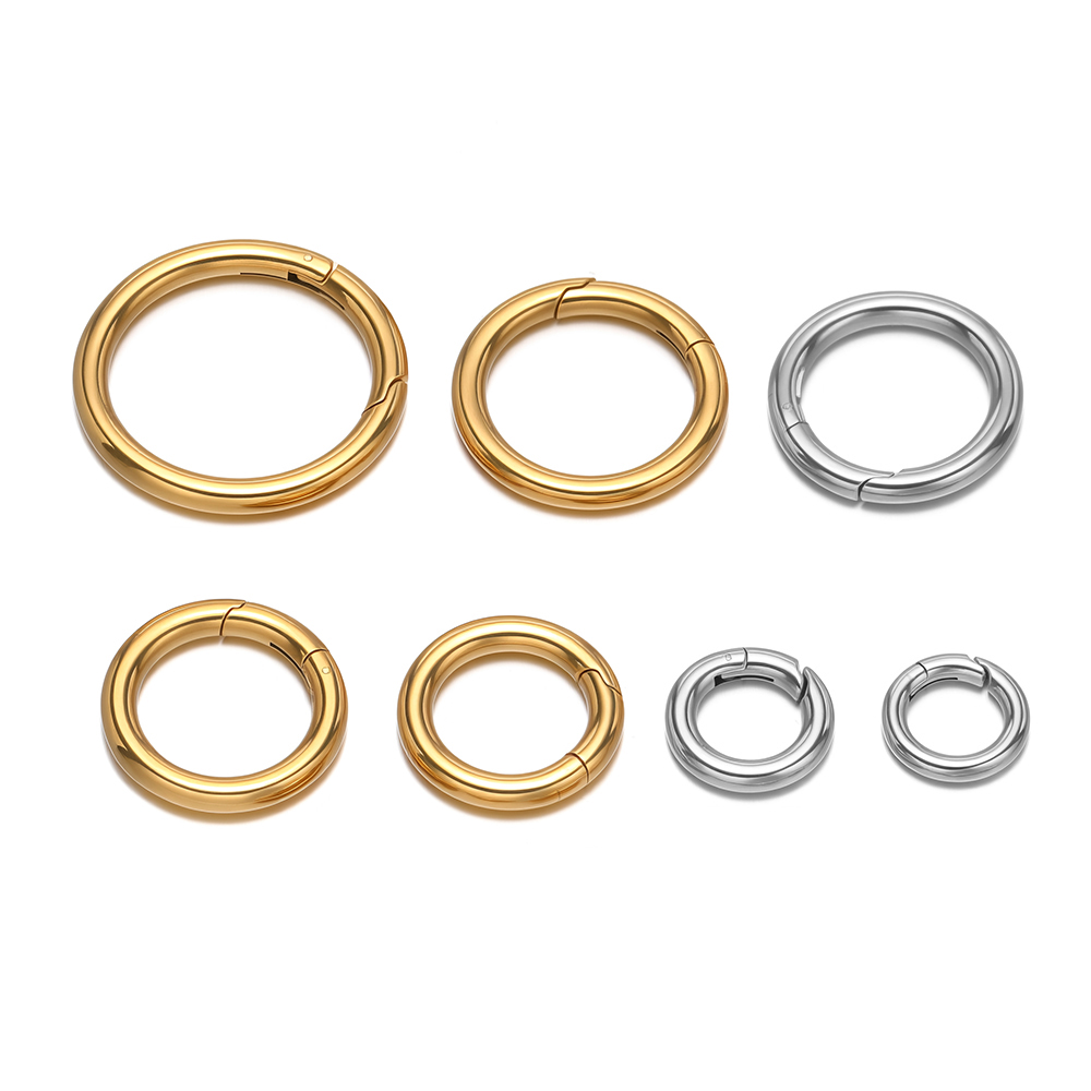 Jewelry Making Pins - ตัวล็อคสปริงทรงกลม 2 ชิ้น/ล็อต ทำจากสแตนเลสชุบทอง ใช้สำหรับทำพวงกุญแจ ตัวเชื่อมต่อสำหรับงาน