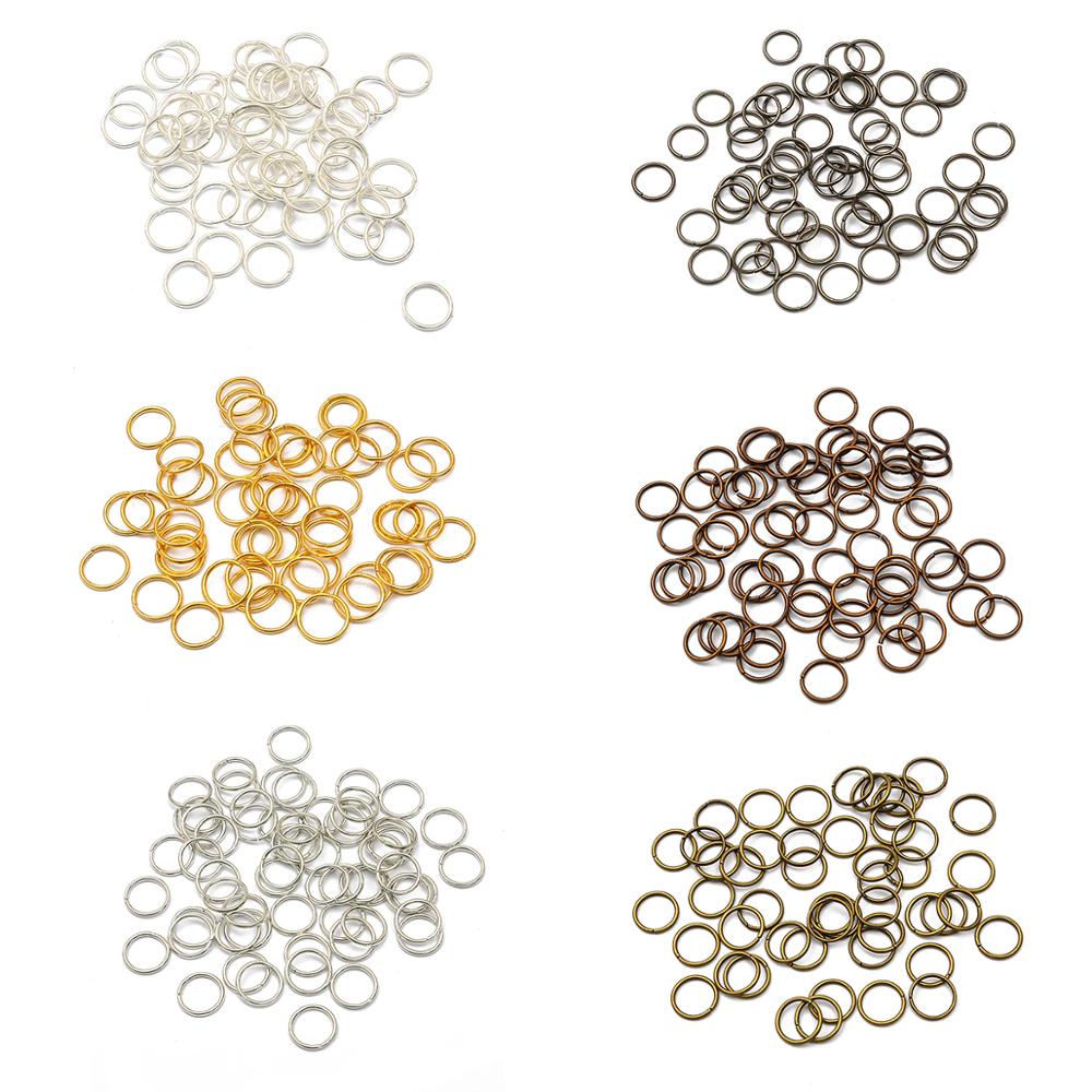 Jump Ring Assorted - 50-500ชิ้นห่วง3-18มม. ห่วงกุญแจแยกตะขอห่วงโลหะสีเงินสีทองผสมการเชื่อมต่อห่วงสอบทบการค้นพบสำหรับการทำเครื่องประดับ