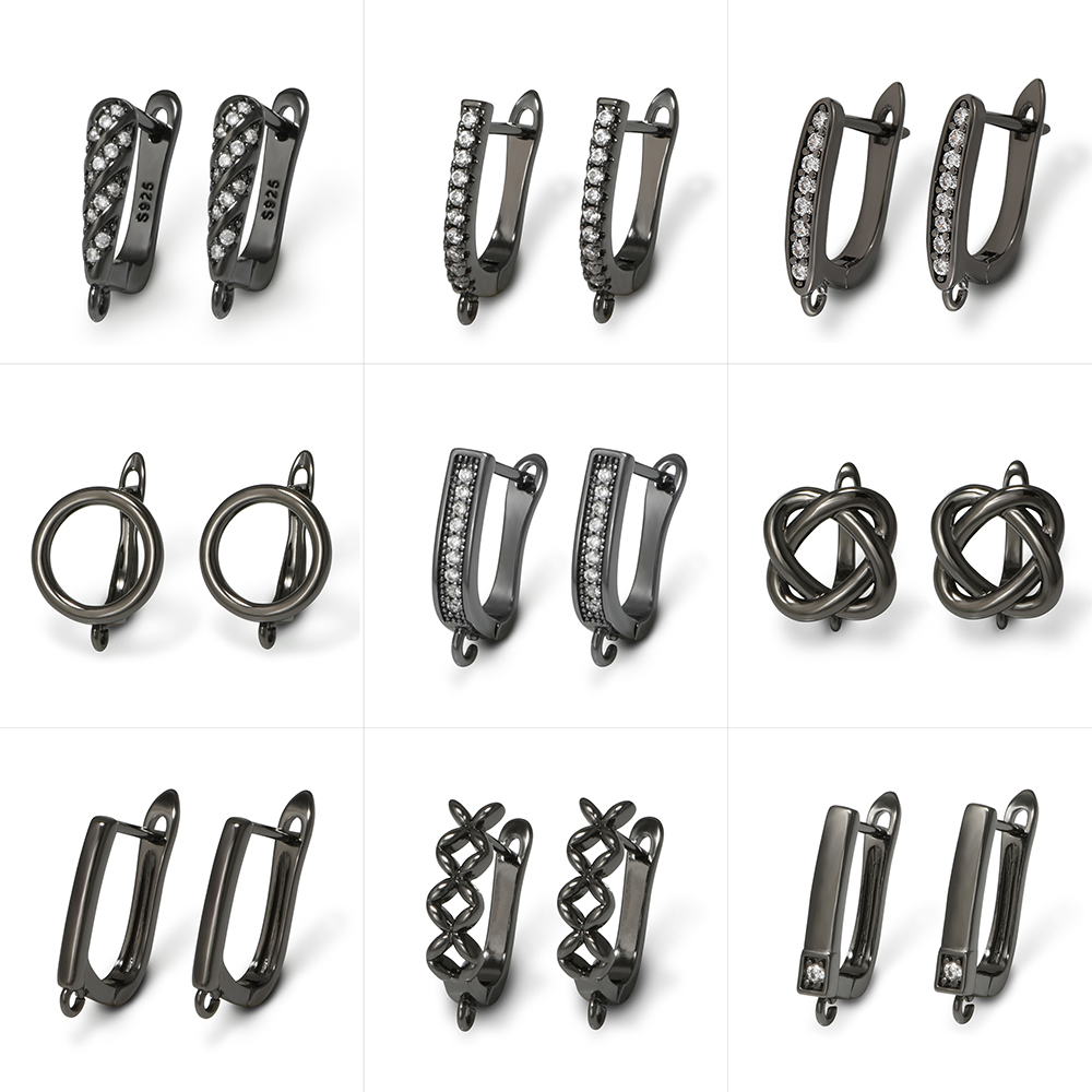 Jewelry Making Pins - YANASI ต่างหูทองเหลืองสีดำ 1 คู่ สำหรับทำเครื่องประดับ DIY