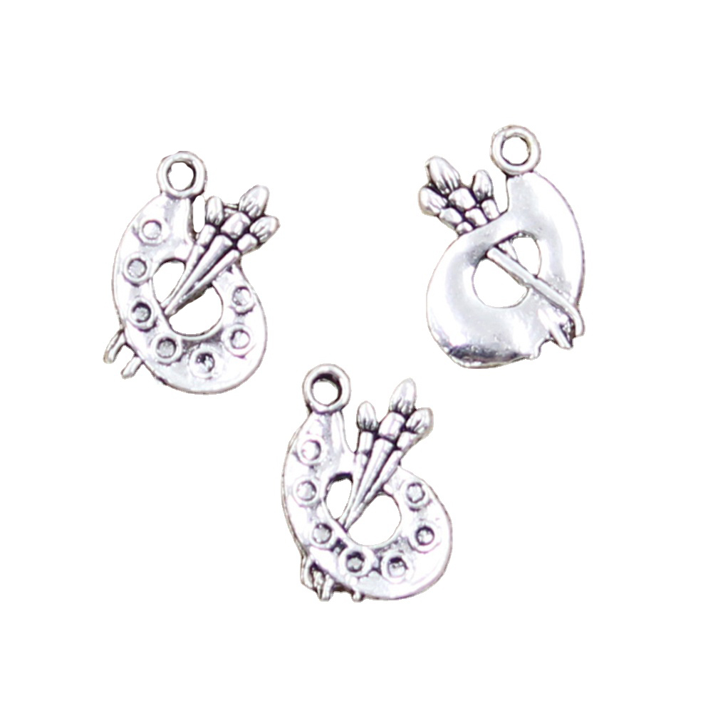 Jewelry Making Videos - 20 ชิ้นเสน่ห์วิดีโอแผ่น 16X12 มิลลิเมตรโบราณทำจี้พอดี,วินเทจทิเบตสีเงิน,DIYเครื่องประดับทำด้วยมือ