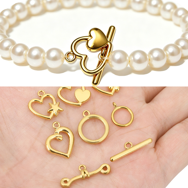 Jewelry Making Pins - ตัวล็อคแบบ OT สแตนเลสเคลือบ PVD 5 ชุด