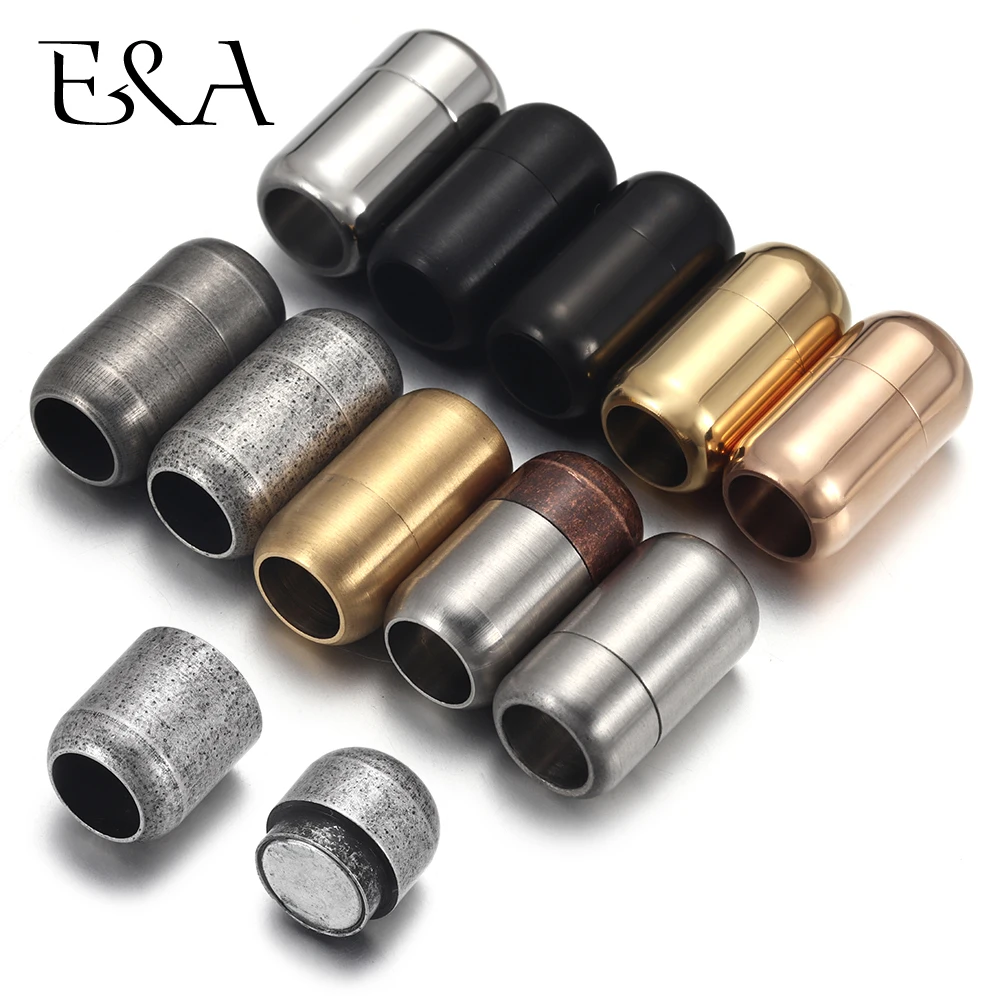 Jewelry Making Pins - สแตนเลส 3 มม.-8 มม.แม่เหล็ก Clasps สร้อยข้อมือหนังแม่เหล็กลูกไม้หัวเข็มขัดสร้อยคอ