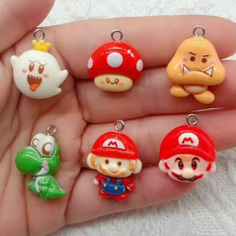 Jewelry Making Party - จี้การ์ตูนเรซิน 10 ชิ้น, อุปกรณ์ทำเครื่องประดับ DIY, ต่างหู,