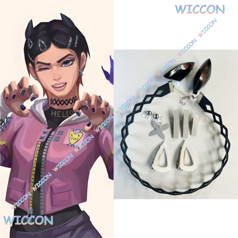 Jewelry Making Party - Valorant กานพลูคลิปคอต่างหูผีเสื้อคอสเพลย์อุปกรณ์เสริมเกมบทบาท Play Party อะนิเมะตกแต่งผมฮาโลวีน