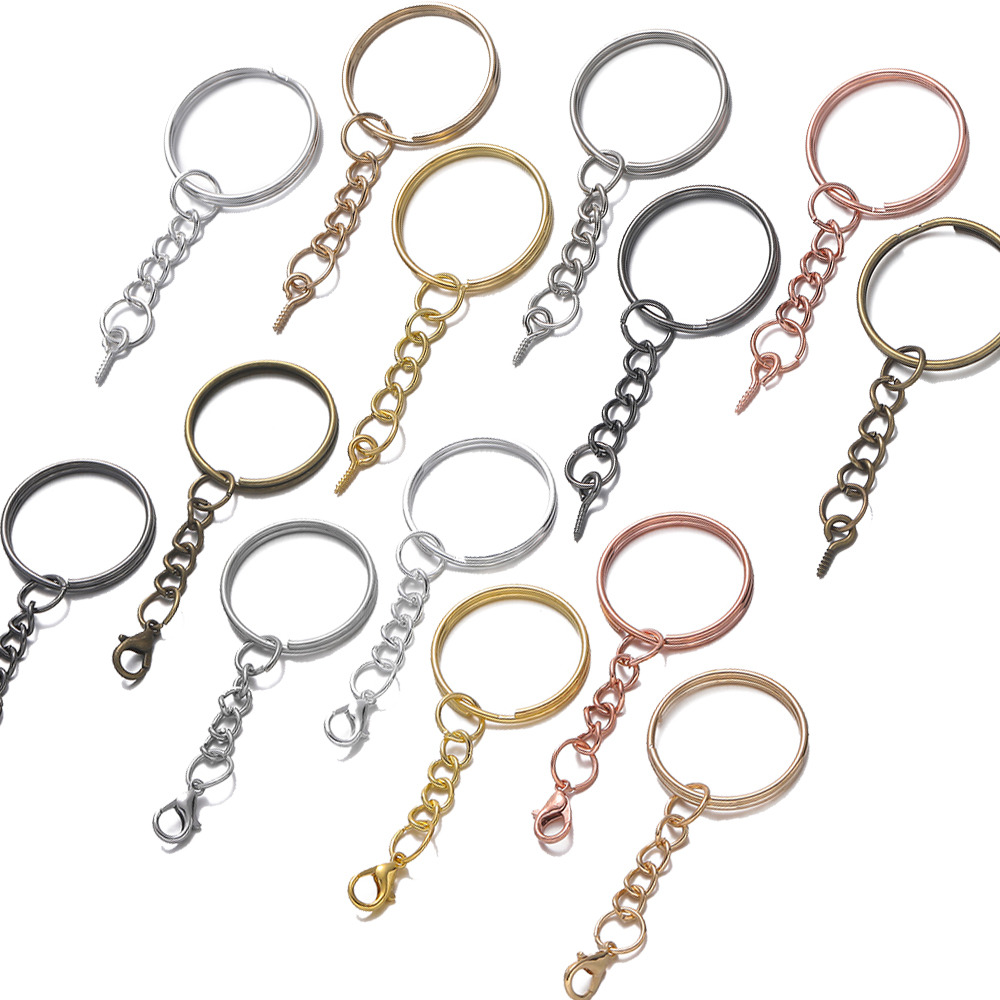 Jewelry Making Rivets - 10 ชิ้น/ล็อต ห่วงคล้องกุญแจแบบมีรูเกลียวขนาด 25 มม. พร้อมสกรูตาไก่