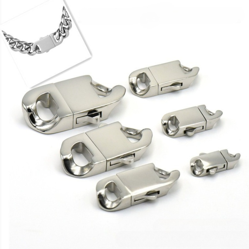 Jewelry Making Designs - ตัวล็อคสปริงสแตนเลสแบบก้ามปู สำหรับโซ่คิวบัน สร้อยข้อมือฮิปฮอป สร้อยคอ อุปกรณ์ทำเครื่องประดับ