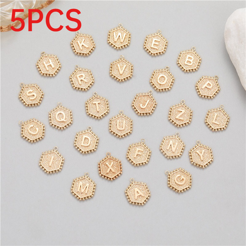 Jewelry Making Rivets - ชุดอุปกรณ์ทำเครื่องประดับ DIY ตัวอักษรภาษาอังกฤษ 26 ตัว รูปทรงหกเหลี่ยม