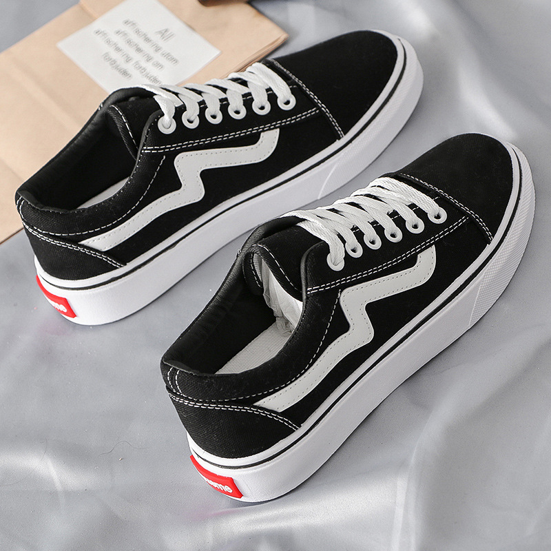 Vans Shoes Old Skool - รองเท้าผ้าใบใหม่สำหรับนักเรียนหญิง ฤดูใบไม้ผลิ 2025 ระบายอากาศได้ดีและใช้งานได้หลากหลาย สีขาว