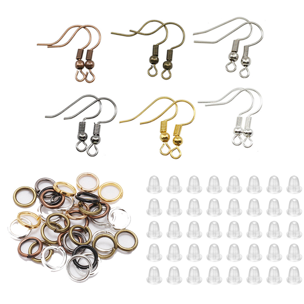 Jump Ring Assorted - ชุดอุปกรณ์ทำต่างหูแบบไม่ก่อให้เกิดอาการแพ้ 300 ชิ้น คละสี ตะขอเกี่ยวแบบต่างๆ ห่วงเปิด