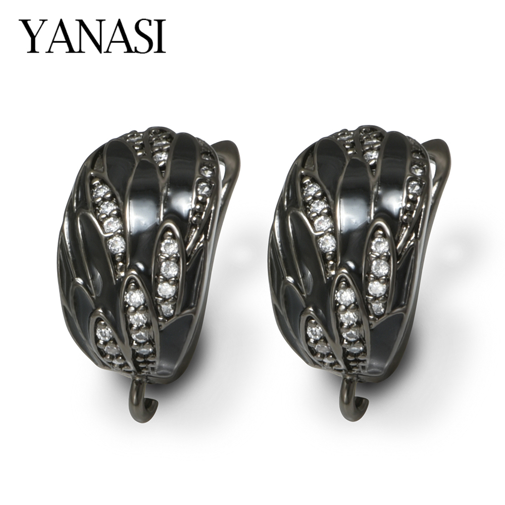 Jewelry Making Pins - ตะขอเกี่ยวต่างหูทำมือ 1 คู่ อุปกรณ์เสริมสำหรับทำต่างหู สีดำ/ชุบทอง 18K/ทองแดงชุบโรเดียม