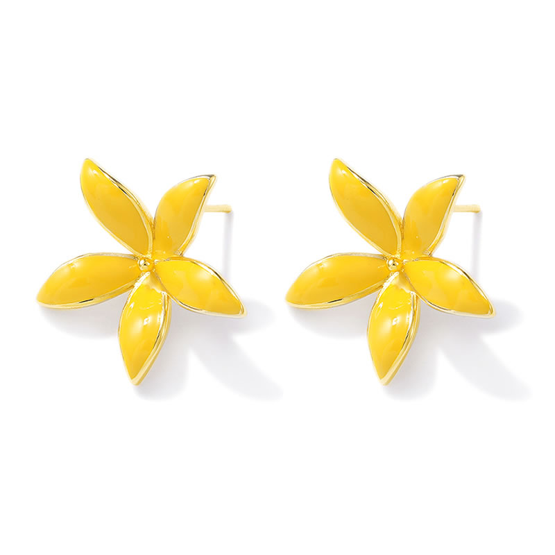 ต่างหูแบบติดหูรูปดอกไม้ทองเหลื - Jewelry Making Pins บทวิจารณ์และราคา