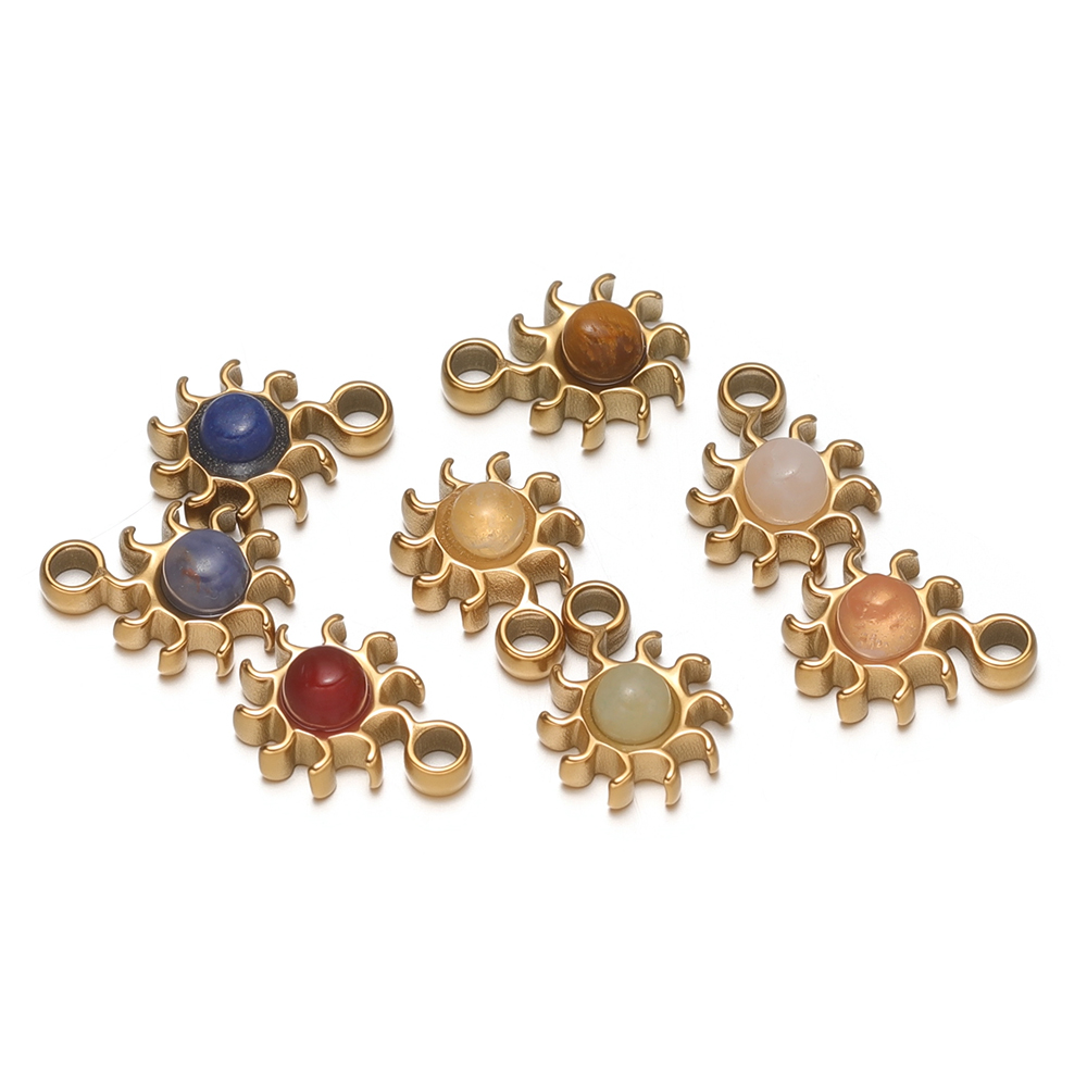 จี้หินธรรมชาติรูปดอกทานตะวันขน - Jewelry Making Stones บทวิจารณ์และราคา
