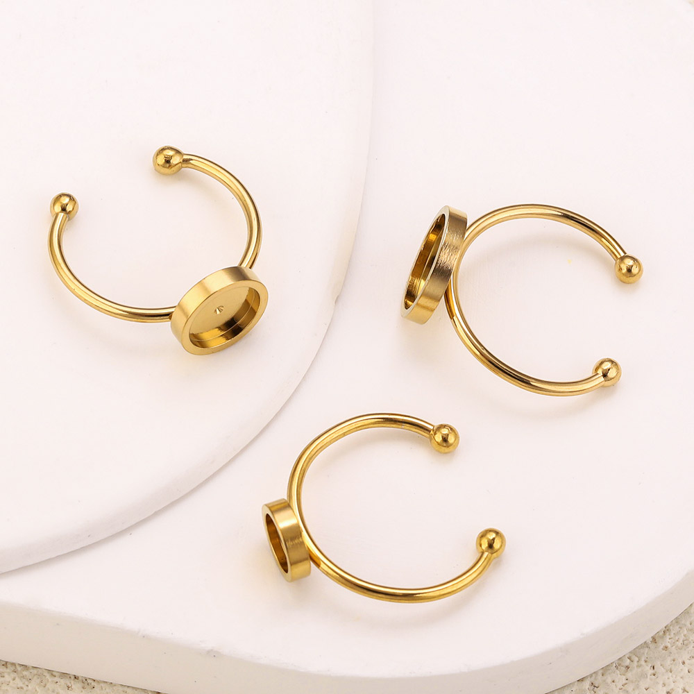 ฐานแหวนสแตนเลสทรงกลมแบบปรับได้ - Jewelry Making Stones บทวิจารณ์และราคา