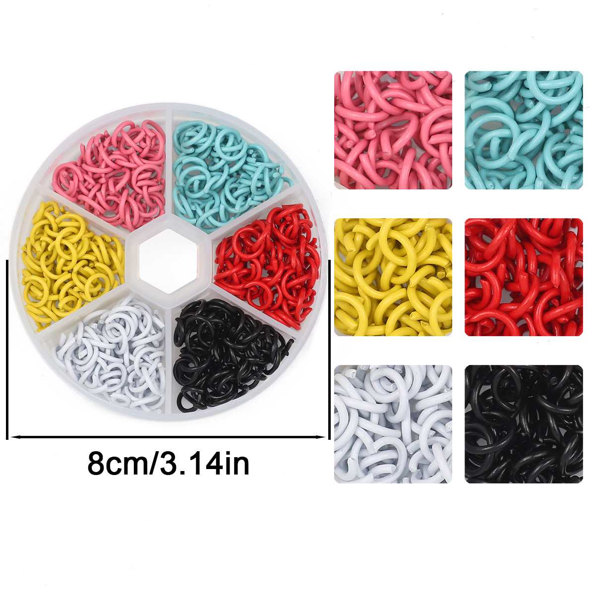 ห่วงเปิดโลหะผสมสังกะสีหลากสี 8 - Jump Ring Assorted บทวิจารณ์และราคา