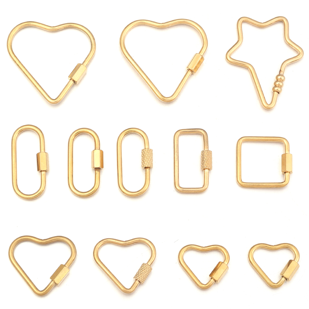สแตนเลสสตีลทองคำสกรูหัวใจ Cara - Jewelry Making Designs บทวิจารณ์และราคา