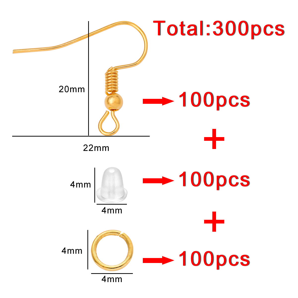 100-300 ชิ้น/ล็อต Hypoallergen - Jump Ring Assorted บทวิจารณ์และราคา