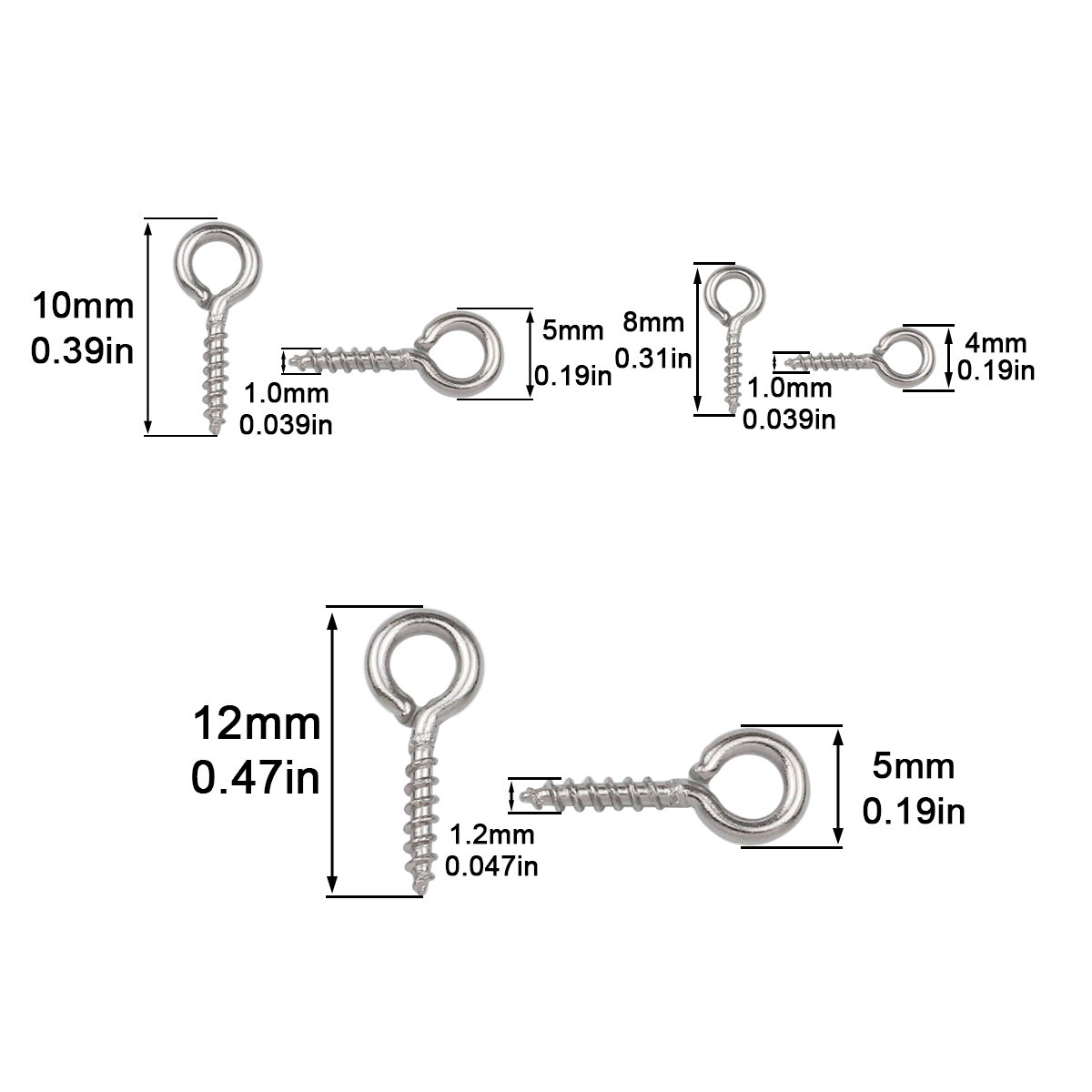 100pcs 4x8/5x1 0/5x12 มม.สแตนเ - Jewelry Making Rivets บทวิจารณ์และราคา