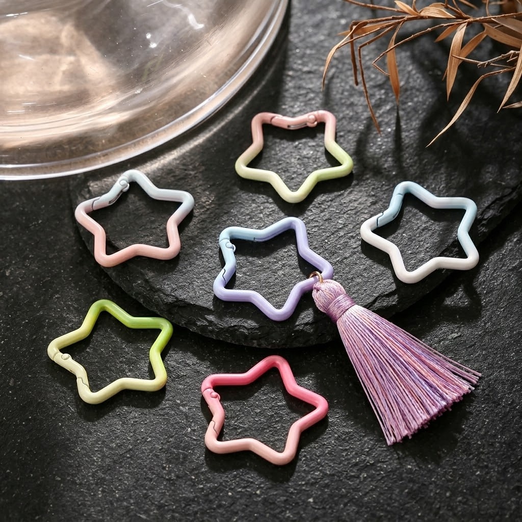ห่วงคล้องกุญแจรูปดาวไล่สี 5 ชิ - Jewelry Making Designs บทวิจารณ์และราคา